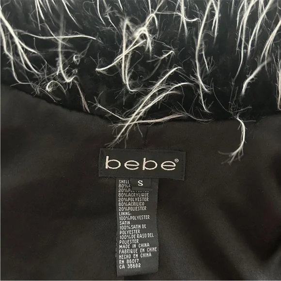 bebe Black and Gray Faux Fur Vest - Picture 3 of 4